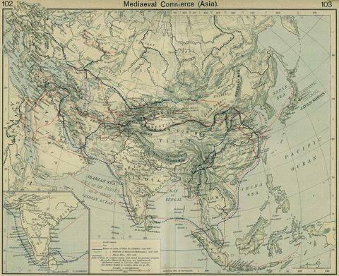 Asia Medieval Commerce Map