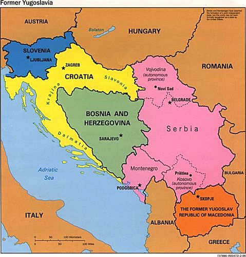 Former Yugoslavia Political Map