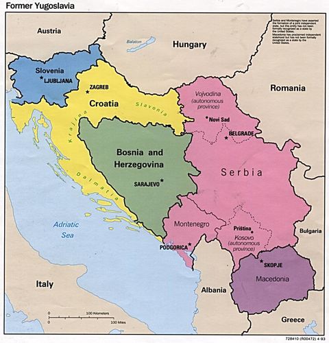 Former Yugoslavia Political Map