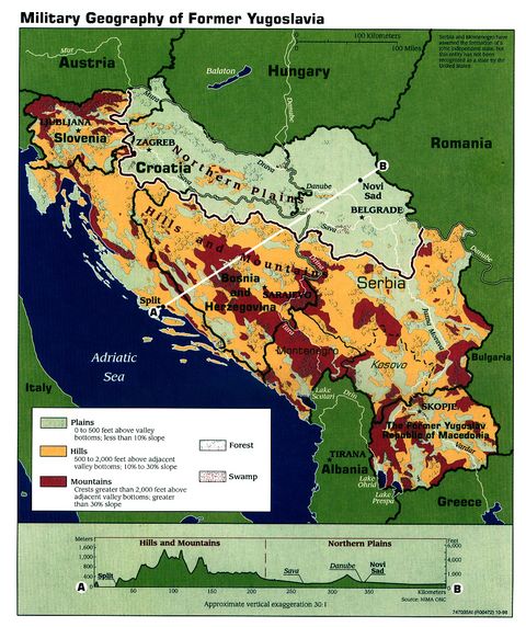 Former Yugoslavia Military Geography 1998