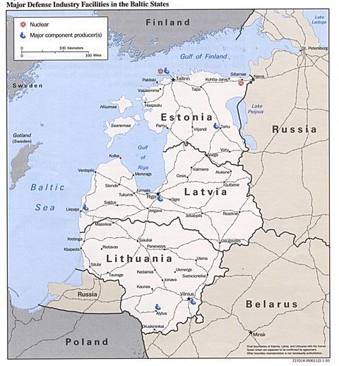 Baltic Major Defense Industry Facilities Map 1993