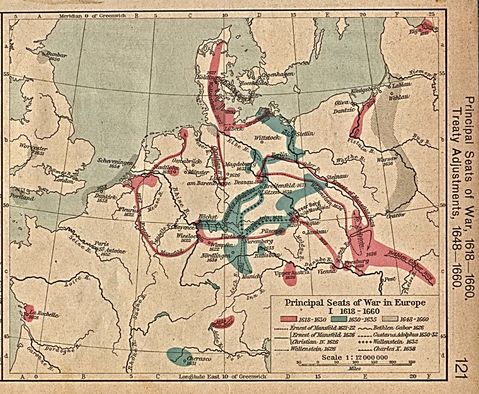 Principal seats of War in Europe 1618-1660