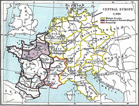 Central Europe Map 980 A.D.