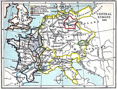 Central Europe Map 1180 A.D.