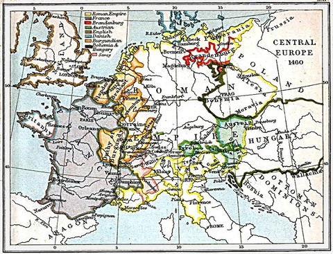 Central Europe Map 1460 A.D.