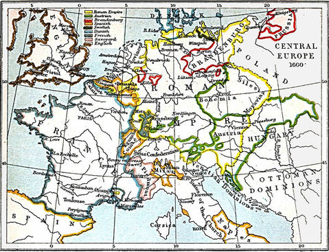 Central Europe Map 1660 A.D.