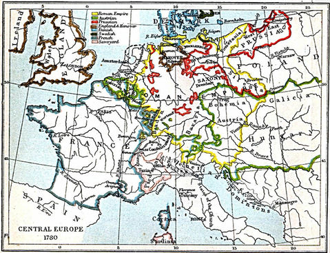 Central Europe Map 1780 A.D.