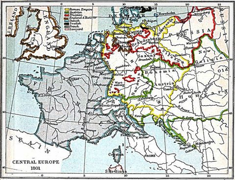 Central Europe Map 1801 A.D.