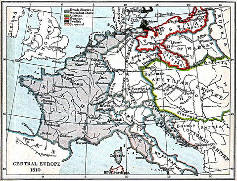 Central Europe Map 1810 A.D.