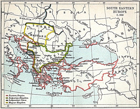 South Eastern Europe Map 900 A.D.