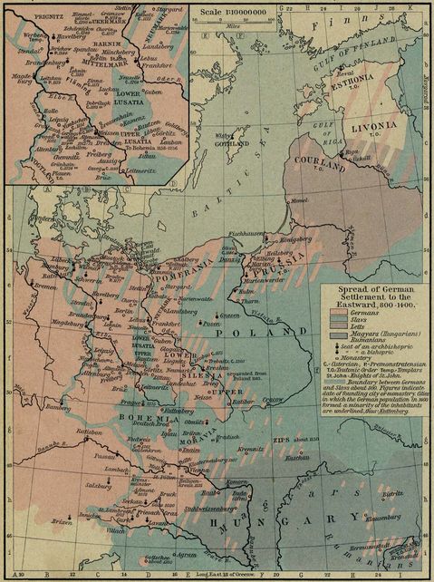 Spread of German Settlements to the Eastward 800-1400