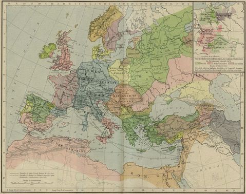 Europe and the Mediterranean lands about 1190 | Gifex