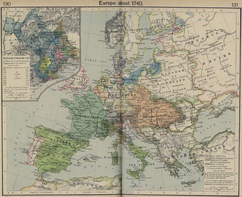 Europe about 1740