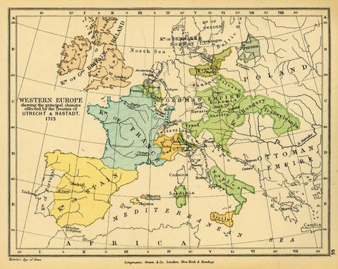 Europa Occidental despues de los Tratados de Utrecht y Rastatt 1713