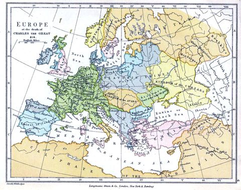 Europe at the death of Charlemagne, 814