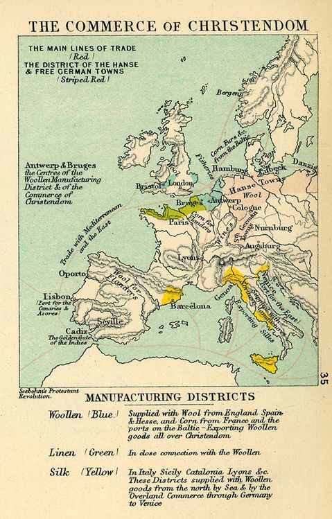 The commerce of Christendom in Europe in the 16th Century