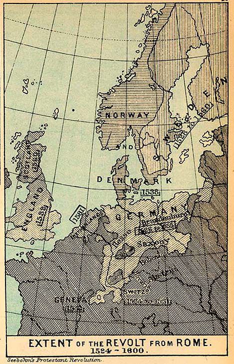 Alcance de la Rebelión Contra Roma, 1524-1600