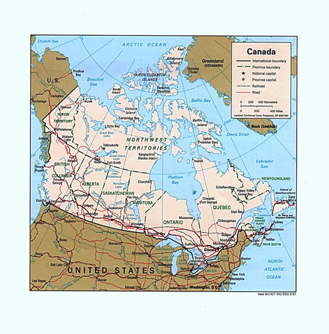 Canada Political Map 1997