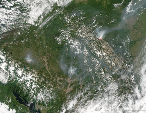 Fires in British Columbia and Alberta