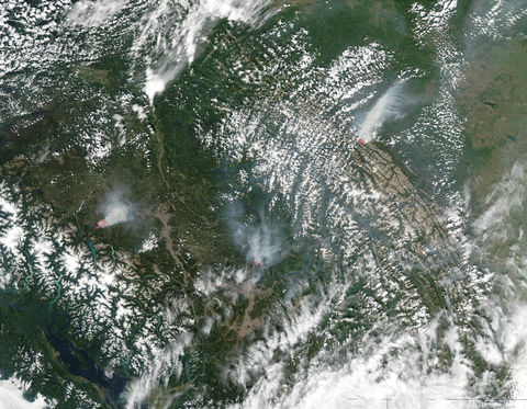 Fires in British Columbia and Alberta