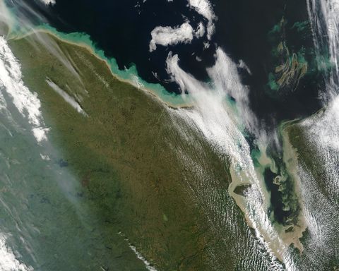 Sediment along the Hudson Bay coast, Canada