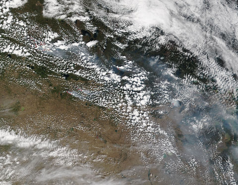 Incendios y humo en Alberta y Saskatchewan, Canadá