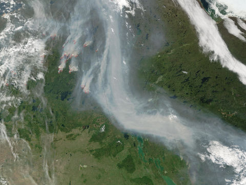 Wildfires and smoke in Saskatchewan and Manitoba, Canada