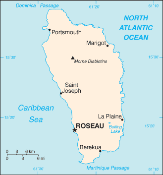 Dominica Small Political Map 2007