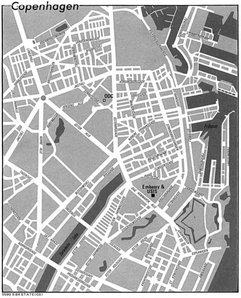 Mapa de la Ciudad de Copenhague, Dinamarca