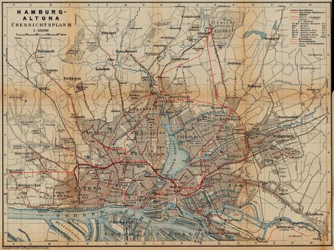 Railway and tramway of Hamburg and Altona 1910