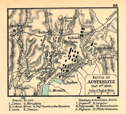 Battle of Austerlitz Map 1805