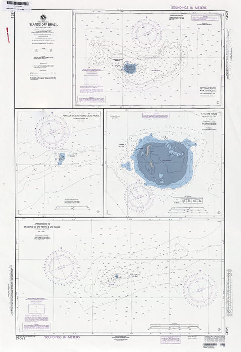 Carta Náutica de Islas en la Costa de Brasil