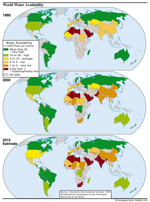 World Water Availability 1980-2015