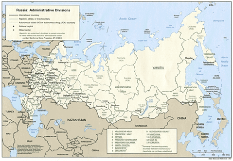 Divisiones Administrativas de Rusia 1993