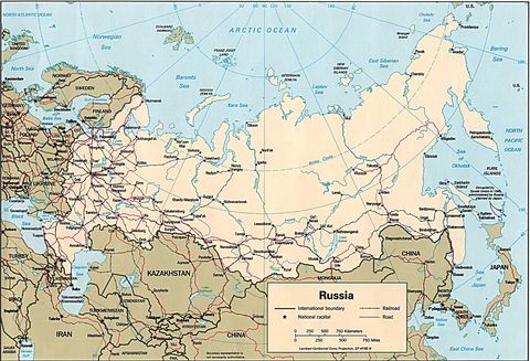 Russia Political Map 1994