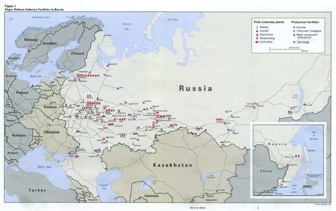 Major Defense Industry Facilities in Russia 1993