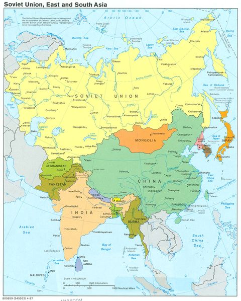 Former Soviet Union and East and South Asia 1987