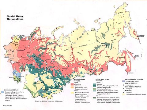 Nationalities in the former Soviet Union 1982