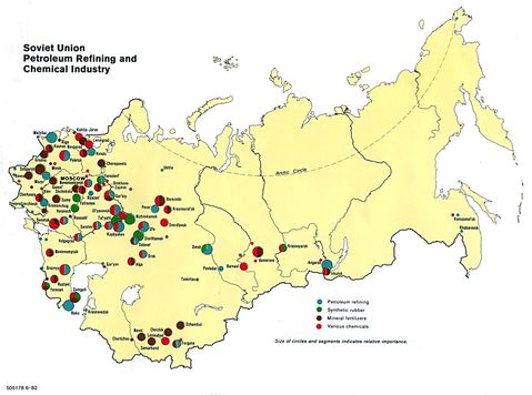 ***Refinerías de Petróleo y de la Industria Química en la ex Unión Soviética 1982