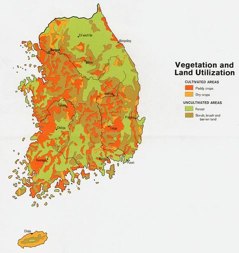 South Korea Land Utilization and Vegetation 1973  Gifex