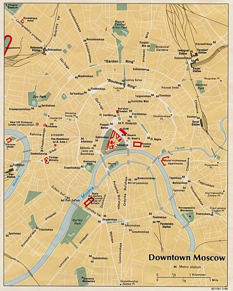 Mapa del Centro de Moscú