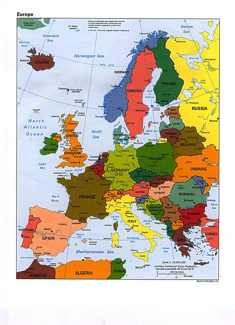 Europe political map 