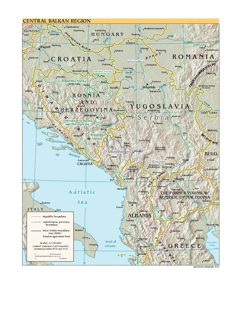 Western Balkans Physical Map 2001 | Gifex