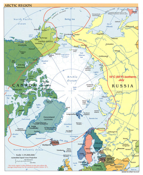 Arctic political map 