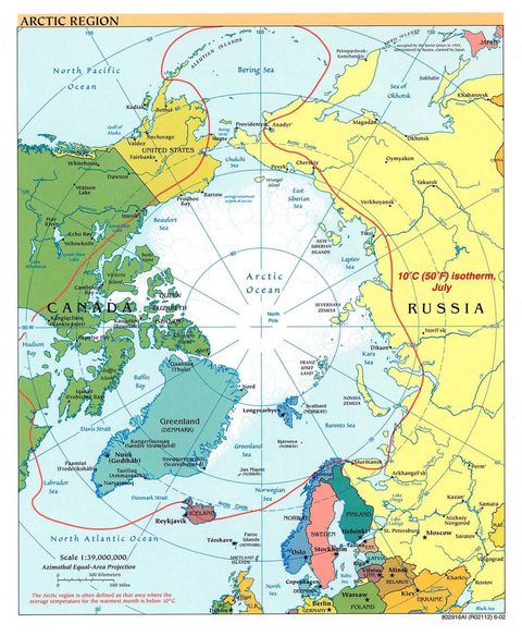 Arctic political map 