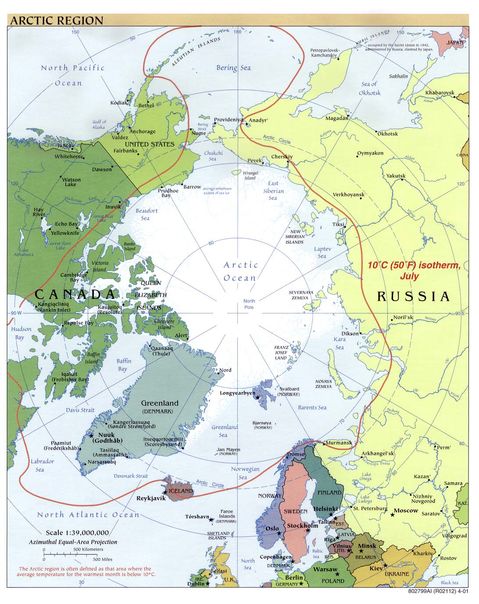 Arctic political map 