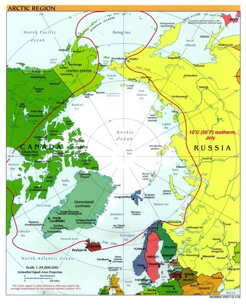 Arctic political map | Gifex