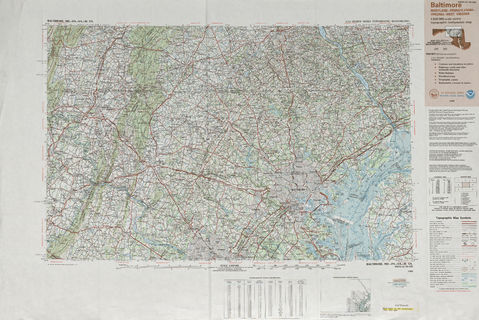 Baltimore Topographic-Bathymetric Map Sheet, United States 1989