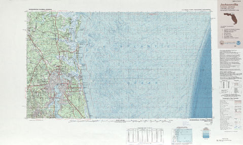 Jacksonville Topographic-Bathymetric Map Sheet, United States 1988