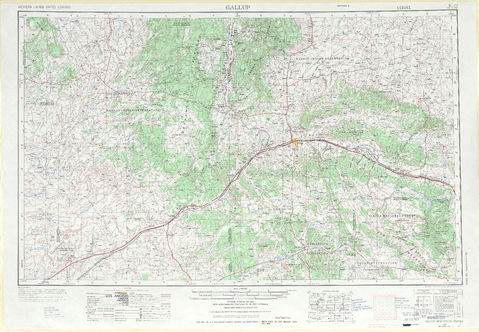 Gallup Topographic Map Sheet, United States 1970